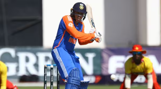 Abhishek Sharma smashes a 47-ball first T20I century to lead India to 234/2 against Zimbabwe.